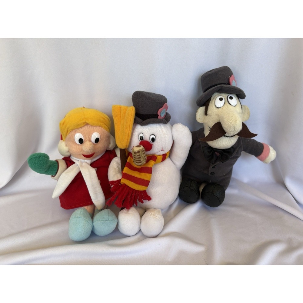 Vintage 1999 Frosty The Snowman Plush Toy Set 3 Pc Stuffins Golden Books
